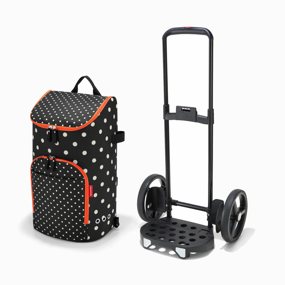 reisenthel citycruiser rack mit bag, 2-tlg., Einkaufstrolley, Einkaufstasche, Trolley, Tasche, Mixed Dots, 45 L