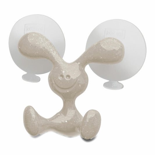 Koziol Wandhaken Bunny, Wandaufhängung mit Saugnapf, Organic Recycled, Recycled Desert Sand, 1443121