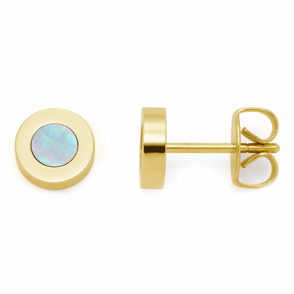 Leonardo Jewels ear studs gold Alitia, earrings, earrings, fashion jewelry, stainless steel IP gold, mother of pearl, 018356