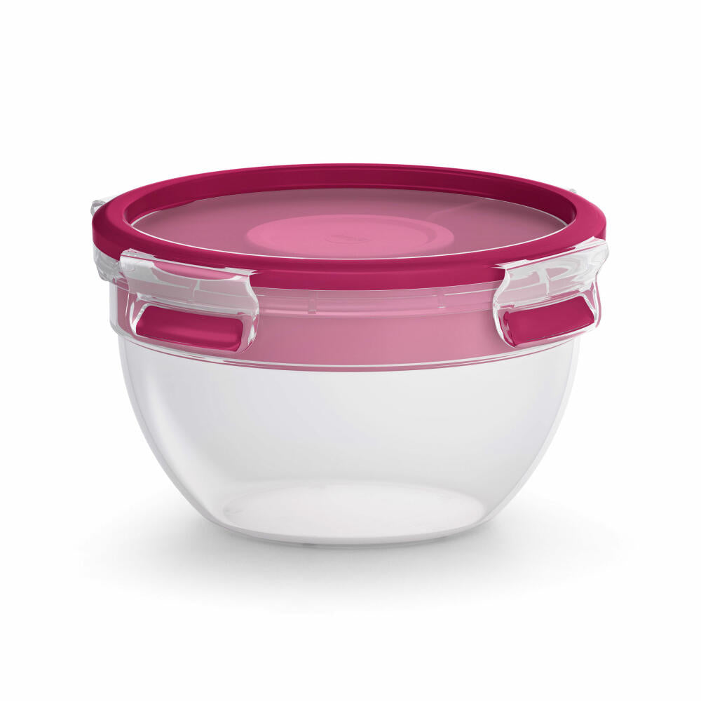 EMSA CLIP &amp; GO salad box, salad bowl, lunch box, bread box, raspberry, 1 L, F10701