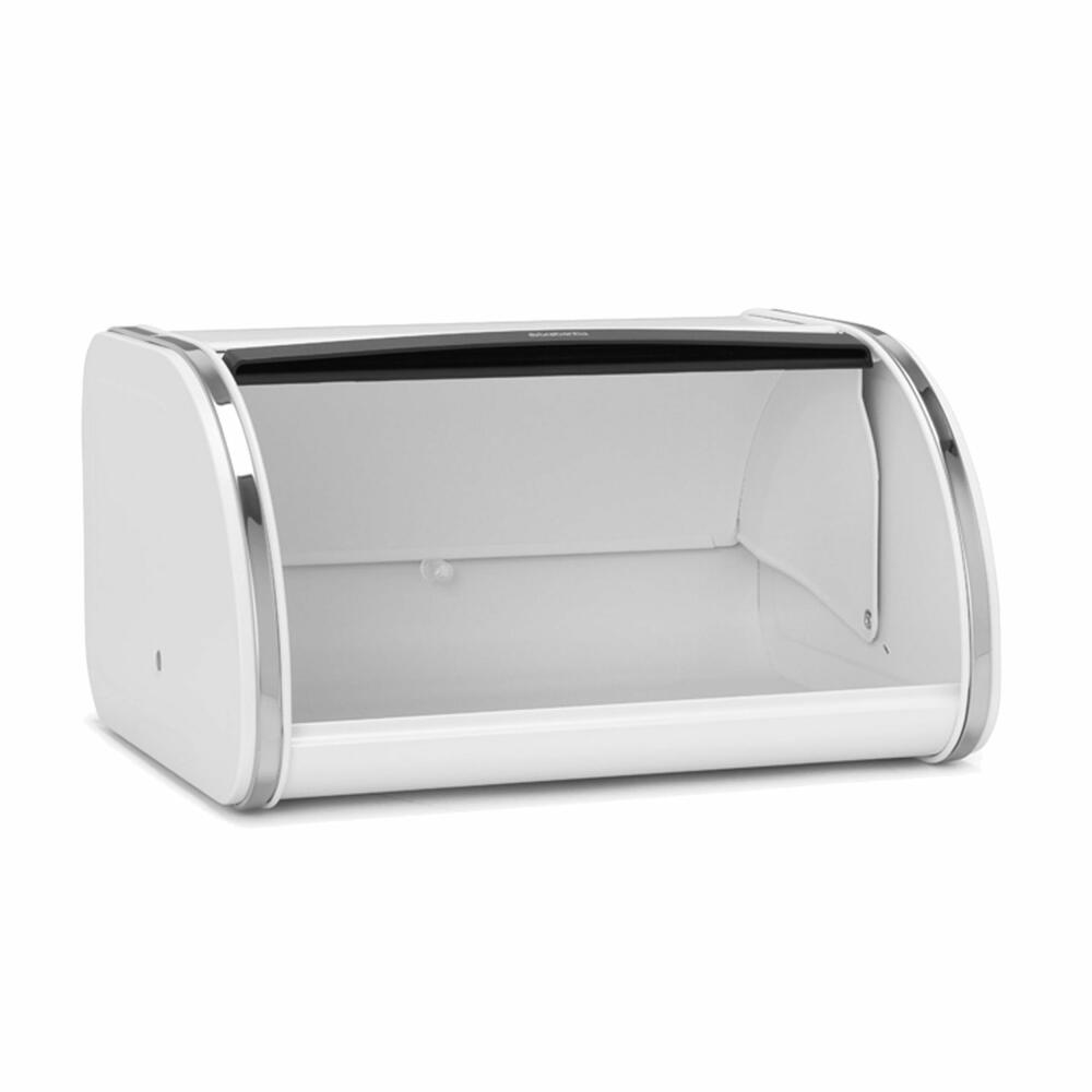 Brabantia Single Rollbrotkasten Fresh White, Brotkasten, Brotbox mit Rolltür, Stahl, Weiß, 306044