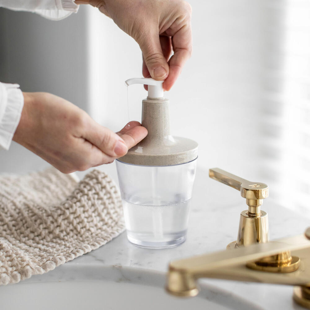 Koziol Seifenspender Flow, Lotionspender, Dosierspender, Organic Recycled, Recycled Desert Sand, 250 ml, 1406121