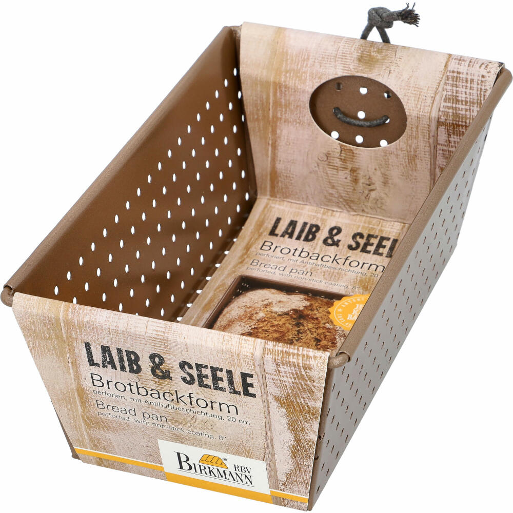 Birkmann Laib & Seele Brotbackform, Perforiert, Brot Backform, Brotform, mit Antihaftbeschichtung, 20 cm, 210509