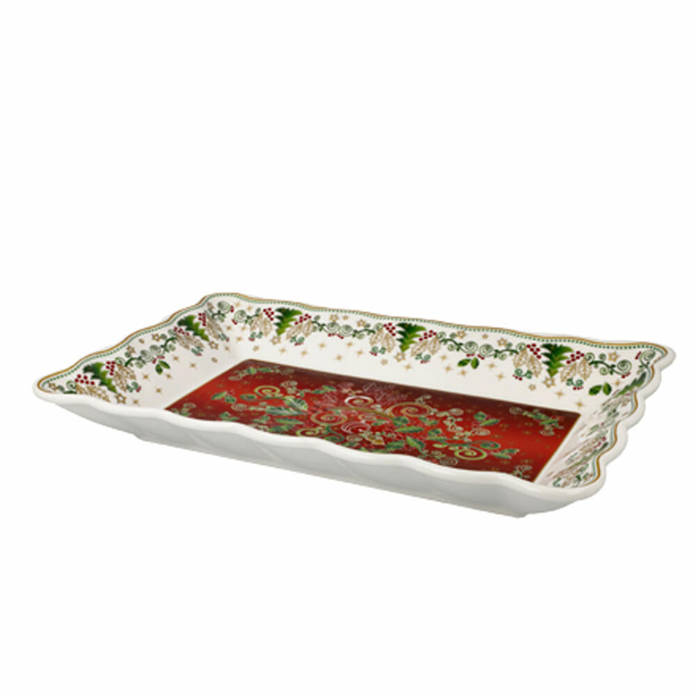 Goebel Bowl Palais Royal - Square, Christmas motif, Porcelain, Colorful, 32 x 21 cm, 51001621