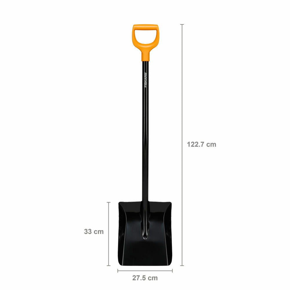 Fiskars Concrete Shovel Solid Plus, Shovel, Boron Steel, Steel, Plastic, Black, Orange, 122 cm, 1067518