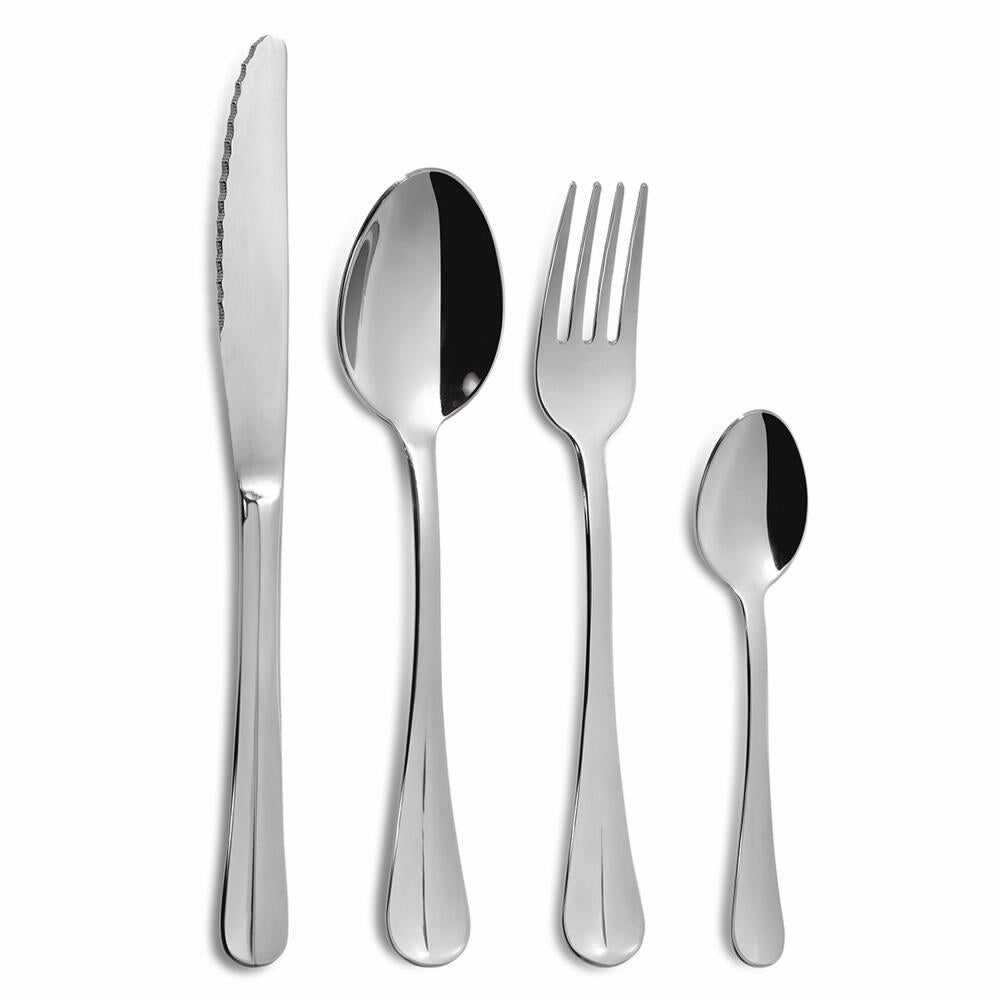 Comas cutlery set Frances Lacasa 24-piece, table cutlery with relief, stainless steel, mirror finish, 4884