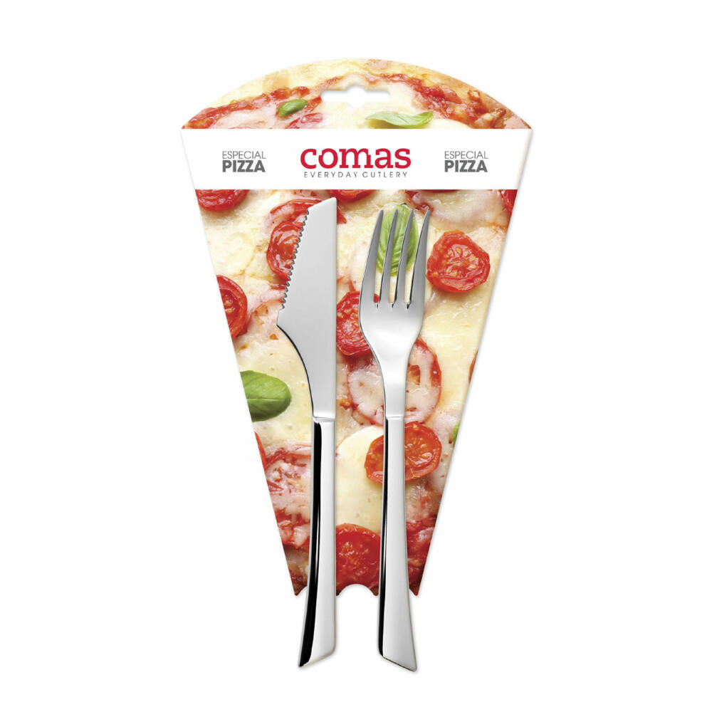 Comas pizza cutlery Napoli 2-piece, pizza knife and pizza fork, stainless steel, mirror finish, 20 cm, 3266