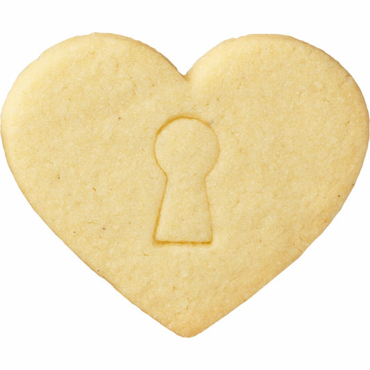 Birkmann Ausstechform Herz mit Schlüsselloch, mit Innenprägung, Ausstecher, Plätzchenform, Keks, Plätzchen, Edelstahl, 7 cm, 198241