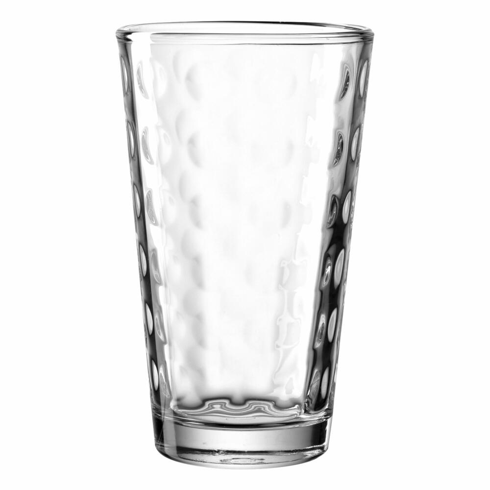 Leonardo Trinkglas Optic, Wasserglas, Saftglas, Kalk-Natron Glas, Klar, 400 ml, 012548