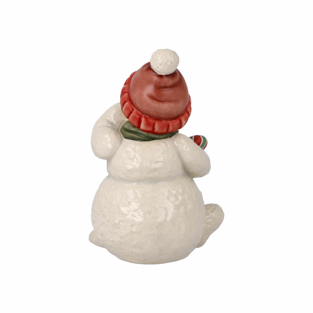 Goebel Figurine Snowman Quiet Bell Sound, Decorative Figure, Stoneware, Colorful, 11.5 cm, 66703981