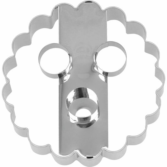 Birkmann cookie cutter Linzer with 3 holes, cookie cutter, cookie mold, biscuit, cookies, stainless steel, 10 cm, 198999