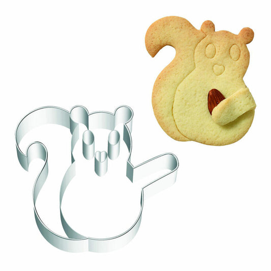 Birkmann Cookie Cutter Cuddly Cookie Squirrel, Cookie Cutter, Cookie Mold, Biscuit, Cookies, Stainless Steel, 10.7 cm, 197275