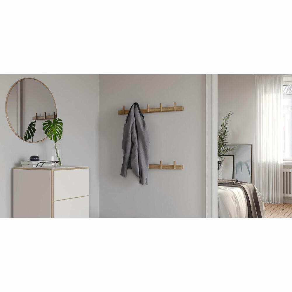 Authentics Wall Coat Rack Line Up S, Hook Rail, Coat Rack, Ash, Clear Lacquer, 80900