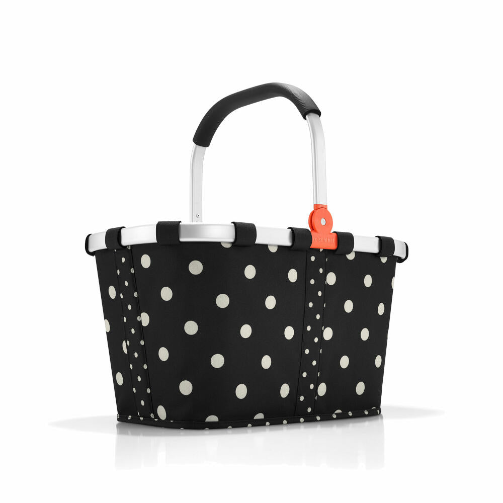 reisenthel carrybag mit cover, 2-tlg., Einkaufskorb, Deckel, Abdeckung, Korb, Polyestergewebe, Mixed Dots / black, 22 L