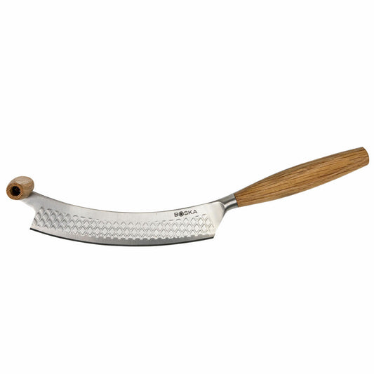 Boska Dutch Cheese Knife Oslo+ No. 3, Chopping Knife, Stainless Steel, Oak Wood, Silver-Coloured, Brown, 320358