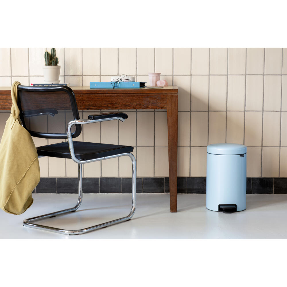 Brabantia NewIcon Pedal Bin, Trash can, Waste bin, Steel, Dreamy Blue, 12 L, 202483