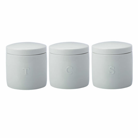 Maxwell & Williams Epicurious Vorratsdosen, 3er Set, Aufbewahrungsdose, Porzellan, Weiß, 600 ml, IA0056