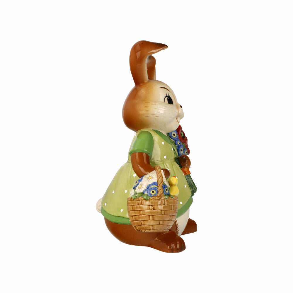 Goebel Figurine Bunny Girl - A Flower Greeting, Stoneware, Colorful, 25 cm, 66845631