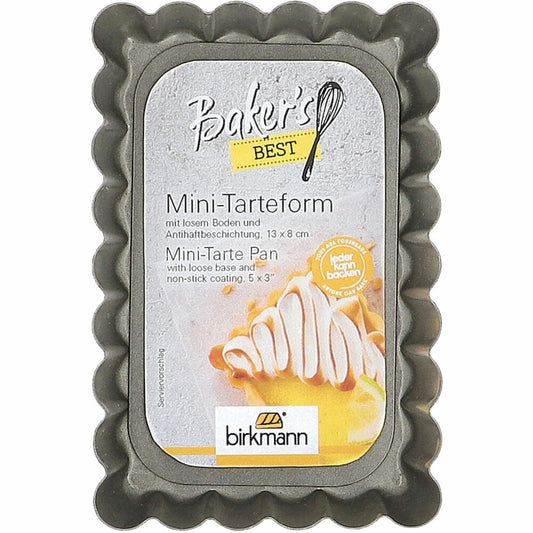 Birkmann Bakers Best Mini Tart Tin, with Loose Base, Baking Tin, Cake Tin, Carbon Steel, 13 x 8 cm, 886568