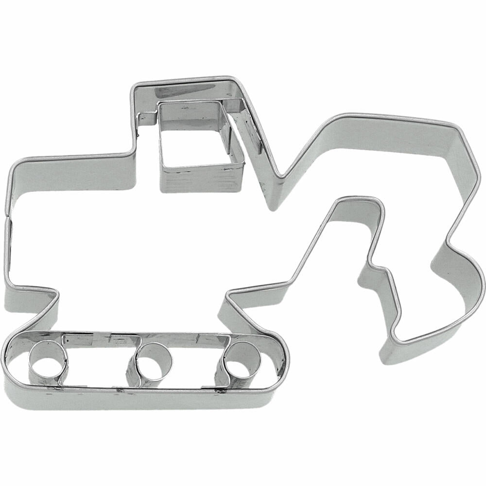 Birkmann cookie cutter excavator, with internal embossing, cookie cutter, cookie shape, biscuit, biscuits, stainless steel, 8.5 cm, 199156