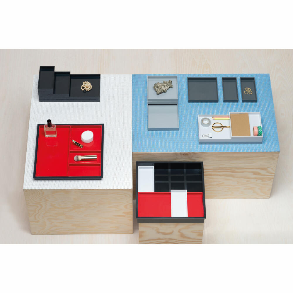 Authentics STACK STACK Inlay M, tray, organization system, storage tray, ABS, medium gray, 15 x 15 x 2 cm, 1031313