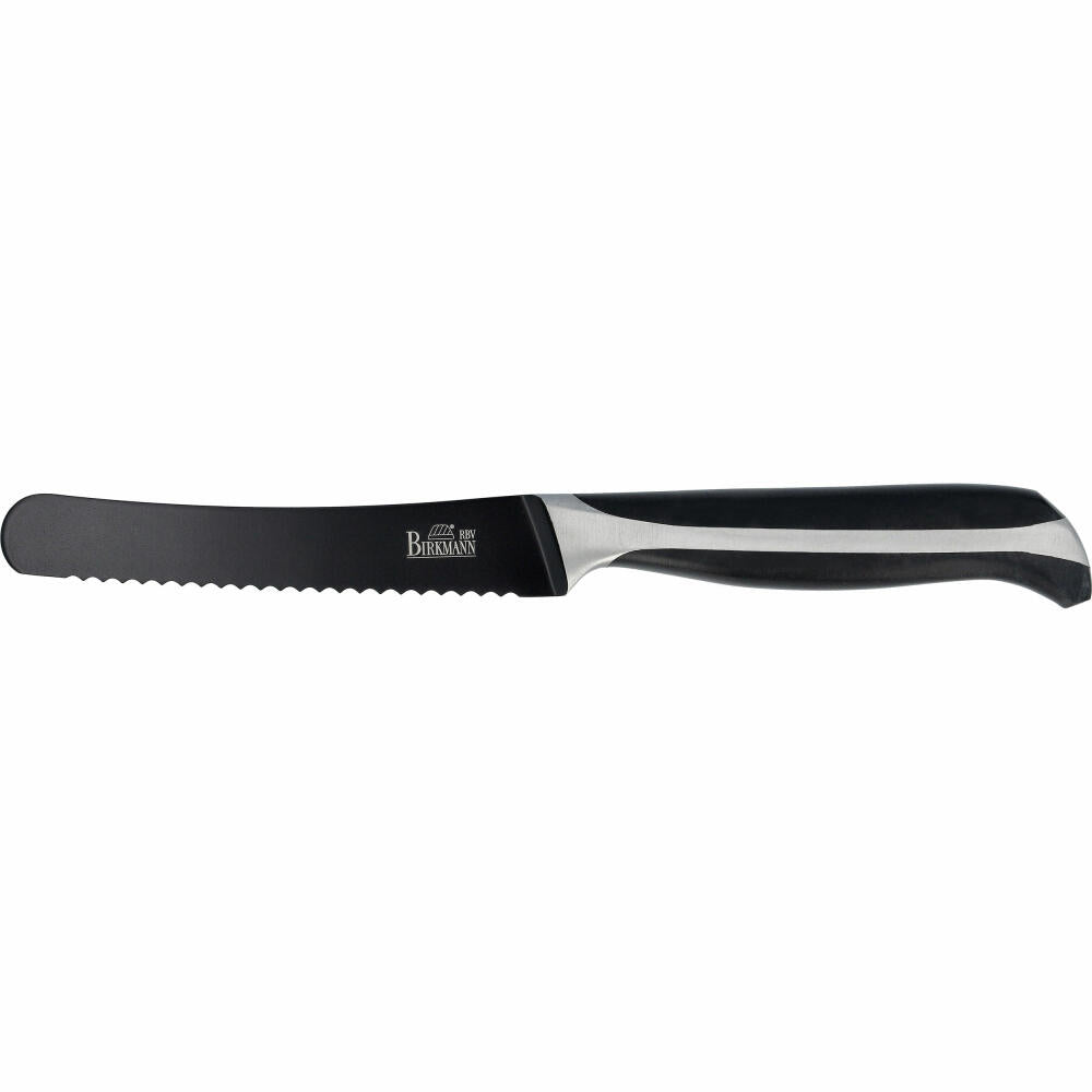 Birkmann Laib &amp; Seele bread roll knife, bread roll knife, kitchen knife, pastry knife, black blade, stainless steel, 12 cm, 210448