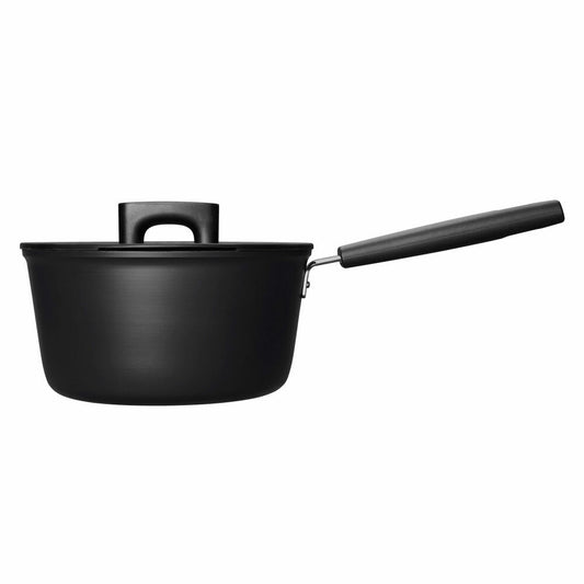 Fiskars Hard Face Stieltopf, mit Deckel, Kochtopf, Koch Topf, Aluminium, Schwarz, 2.5 L, Ø 20 cm, 1052235