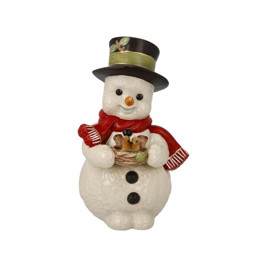 Goebel Figurine Snowman - Chirping Bird Pair, Decorative Figure, Stoneware, Colorful, 12 cm, 66704401