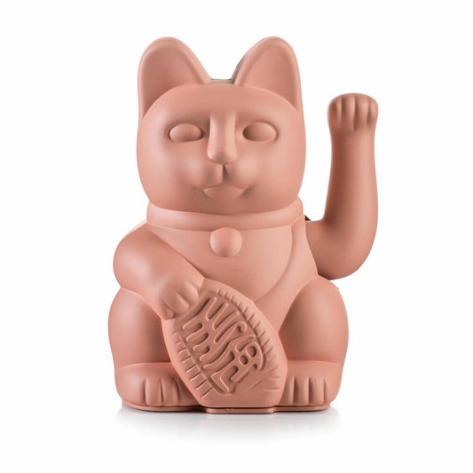 Donkey Products Lucky Cat, waving cat, lucky charm, waving cat, plastic, pink, approx. 15 cm, 330434