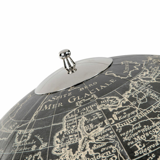 Authentic Models Globus Weber Vaugondy 1745 Noir, Deko-Weltkugel, Chromsockel / Kunststoff / Papier, GL041