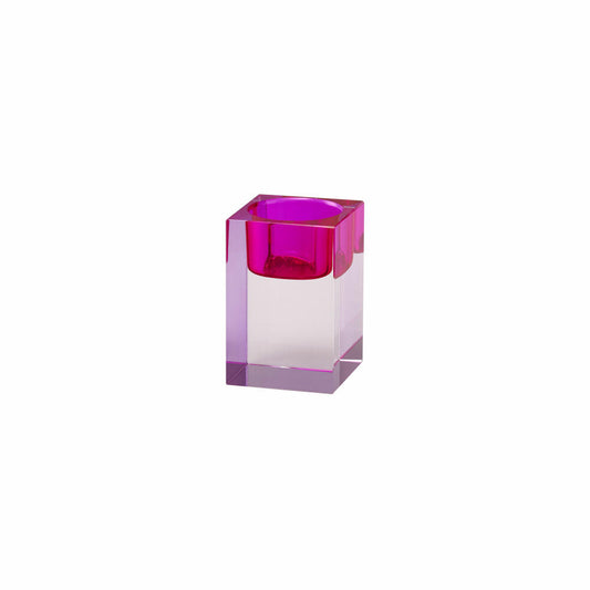 Gift Company tealight holder Sari S, candle holder, decorative light, crystal glass, pink / rose, H 7.7 cm, 1127503013