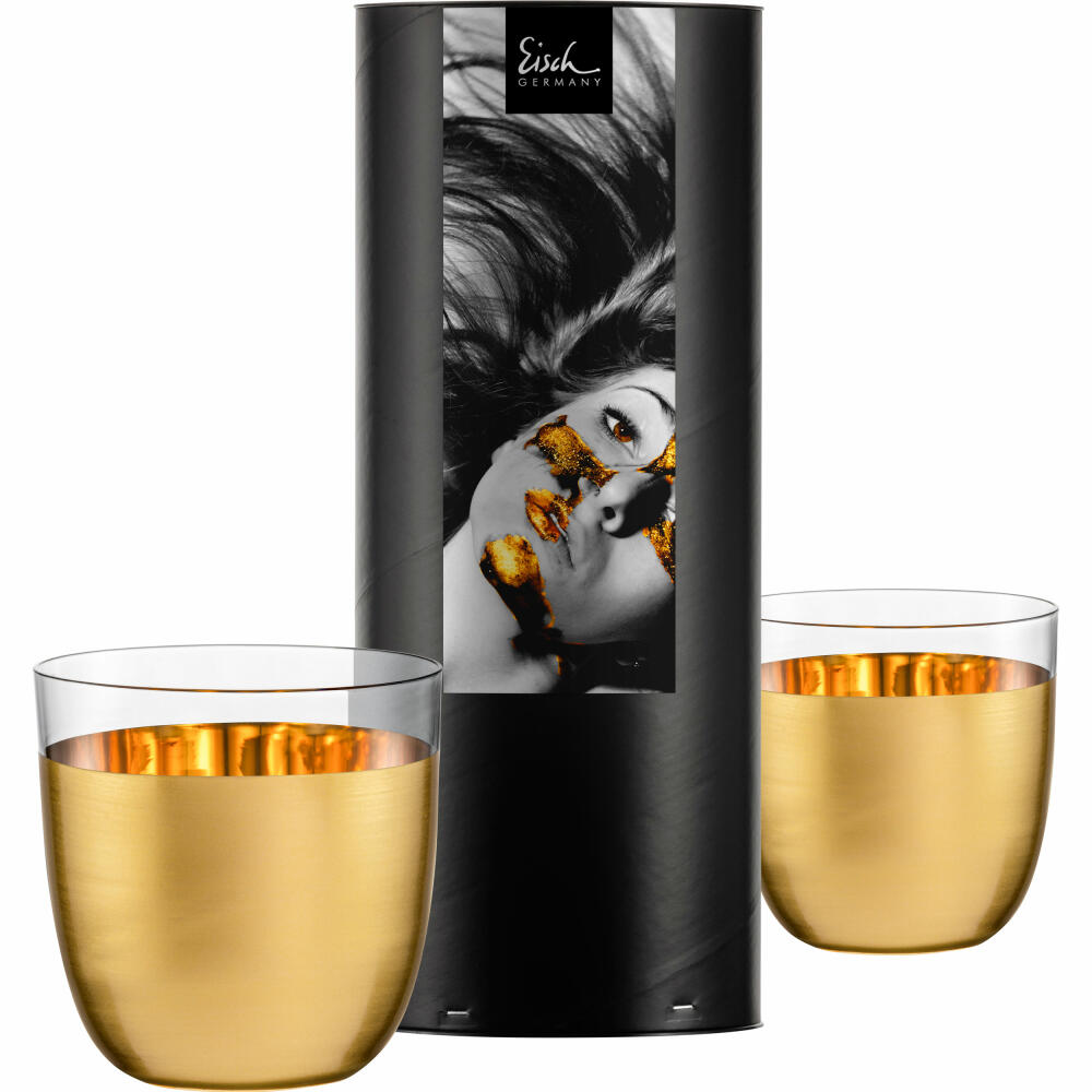 Eisch Becher Cosmo collect, 2er Set, Wasserglas, Trinkglas, Kristallglas, Gold, 390 ml, 70510419