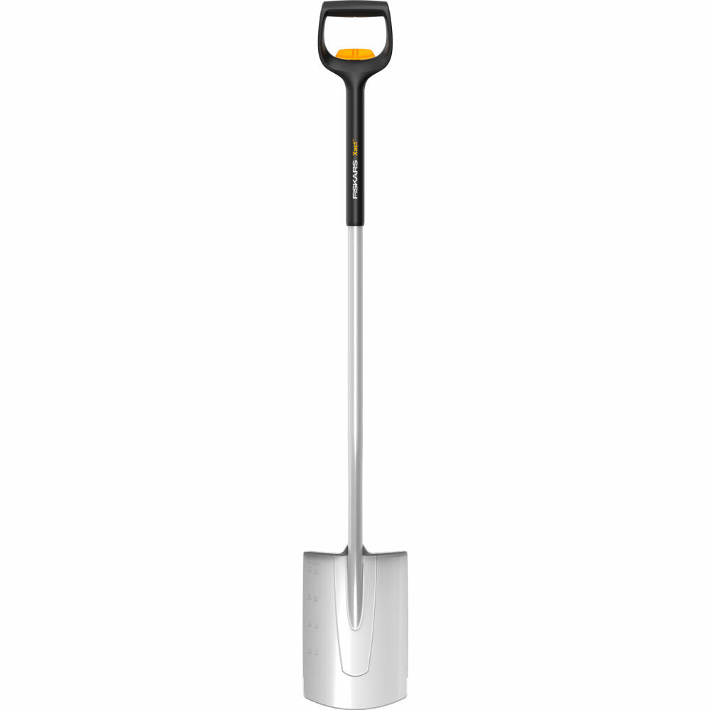 Fiskars Telescopic Spade Xact Round, Shovel, Boron Steel, Steel, Plastic, Black, Orange, 130 cm, 1066733