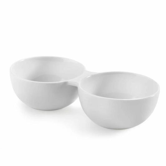 Authentics Double Bowl Smart, Serving Bowl, Snack Bowl, Bowl, Porcelain, White, 20901