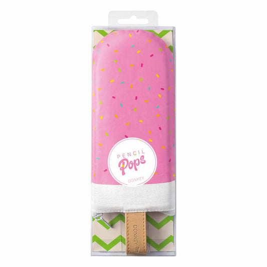 Donkey Products Pencil Pops Strawberry Sprinkle, pencil case, pencil case, pen bag, cotton, polyester, pink, white, 21 cm, 400408