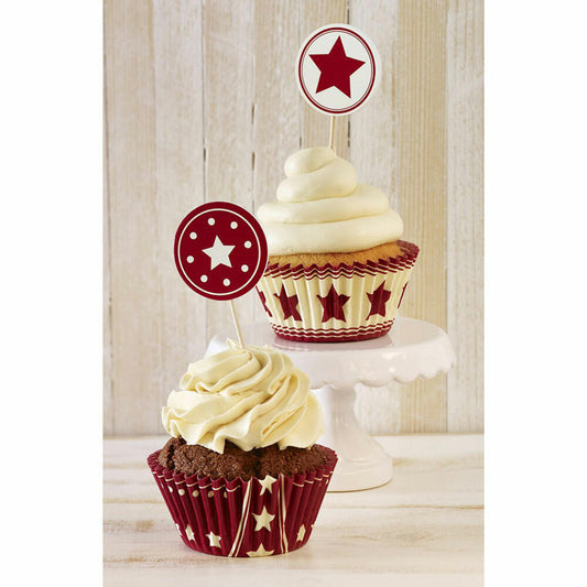 Birkmann Stars CupCake Deco-Set, 36 pcs., cupcake cases, baking cases, paper baking cases, paper, 441668