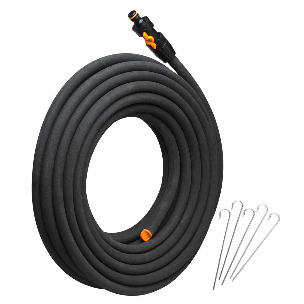 Fiskars Bewässerungsschlauch 15 m, Tropfschlauch, Wasserschlauch, Kunststoff, Schwarz, 1025935