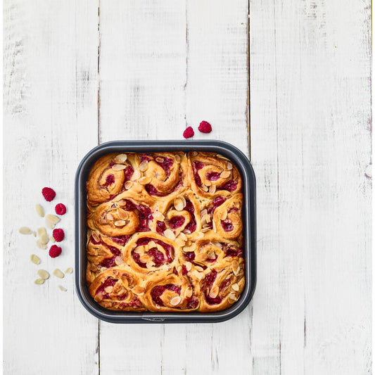 Birkmann Easy Baking Springform Quadratisch, Backform, Kuchenbackform, Kuchenform, Karbonstahl, 24 x 24 cm, 881709