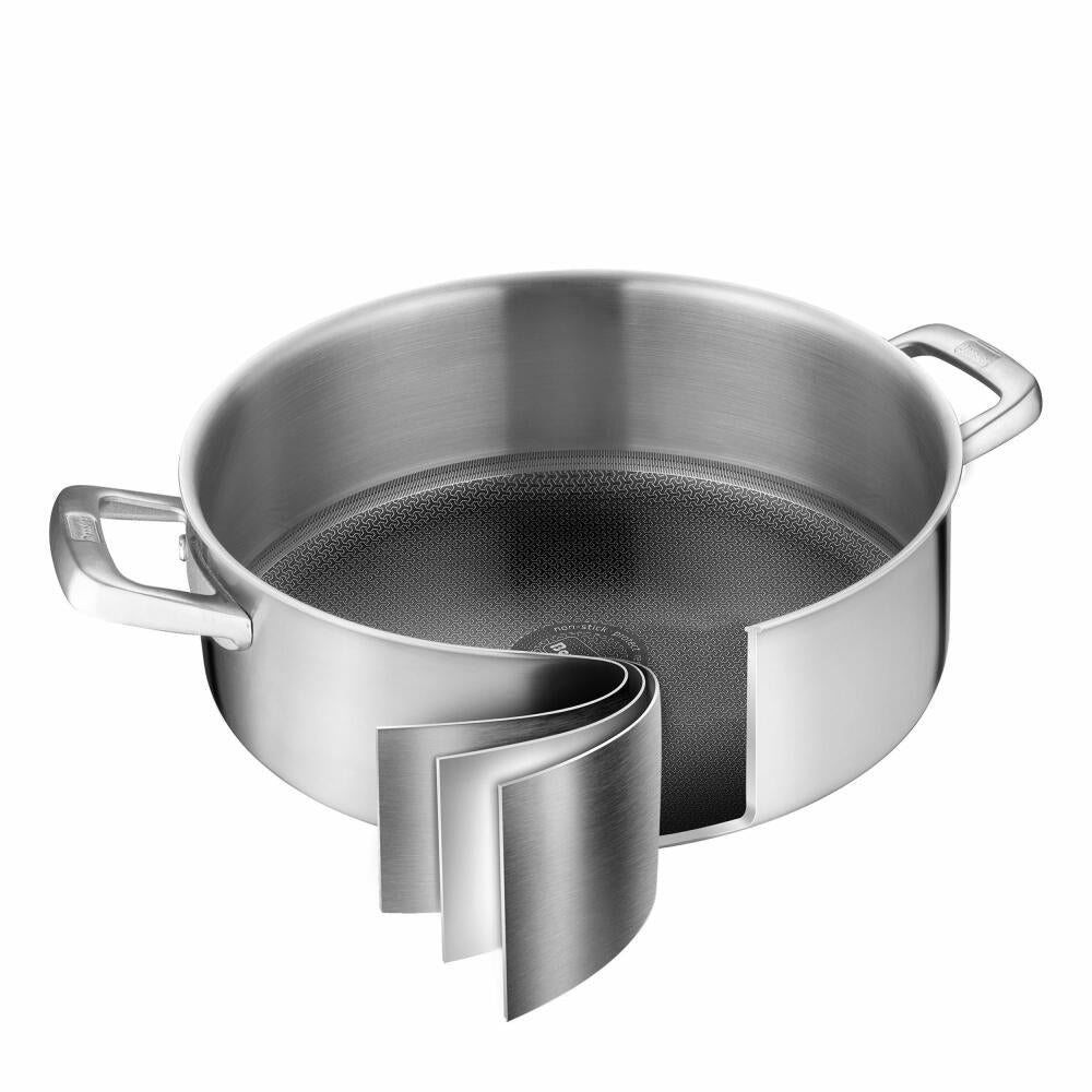 Berndes Tricion Resist serving pan with glass lid, pan, 3-layer material, silver, 28 cm, 099212