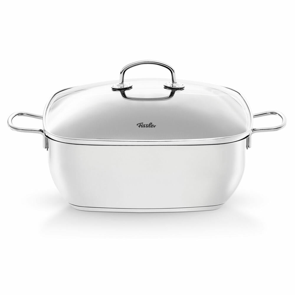 Fissler stainless steel roaster Secural square, roaster, with glass lid, 28 cm, 001-500-28-000