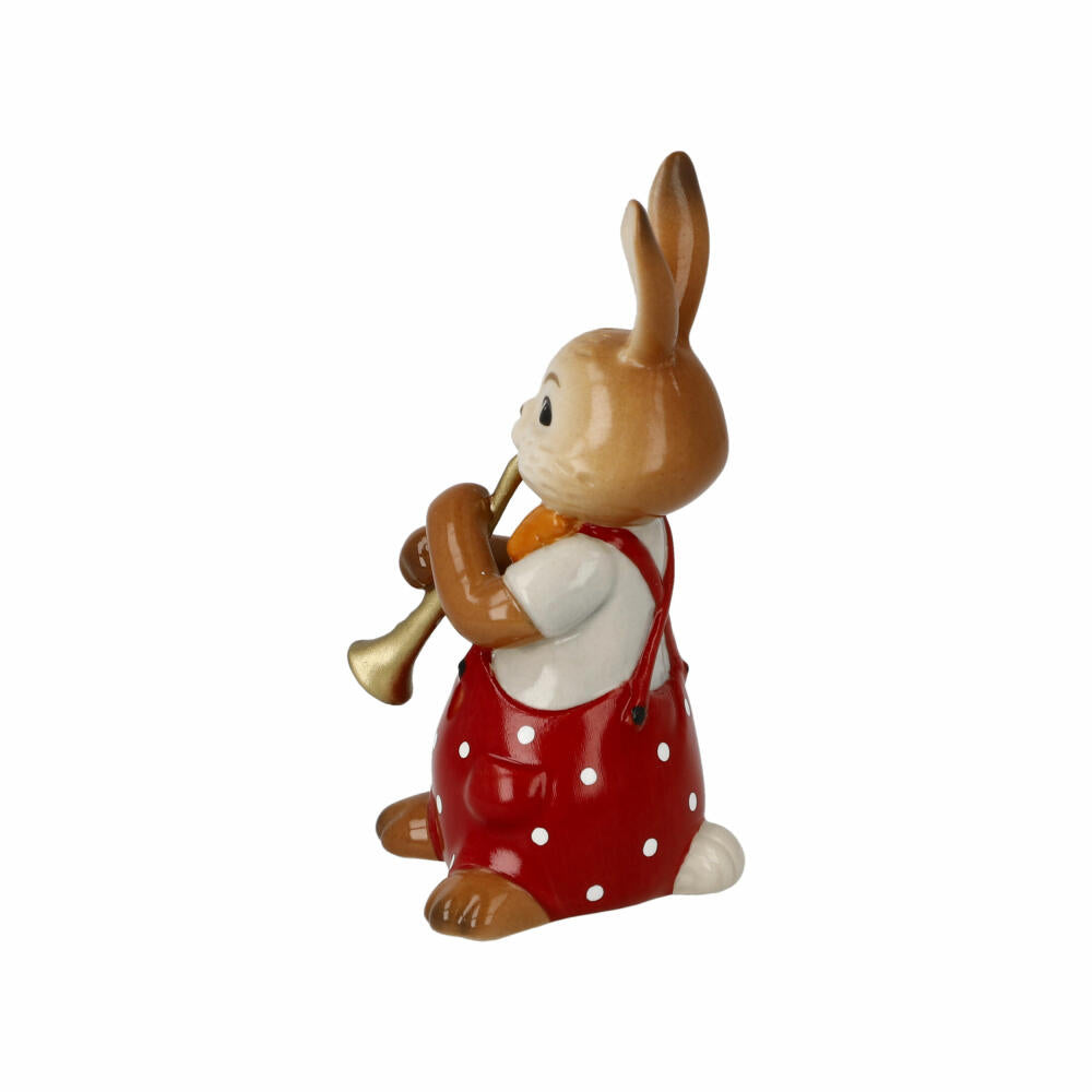 Goebel Figurine Rabbit - Sweet Flute Player, Easter, Stoneware, Colorful, 8 cm, 66845791