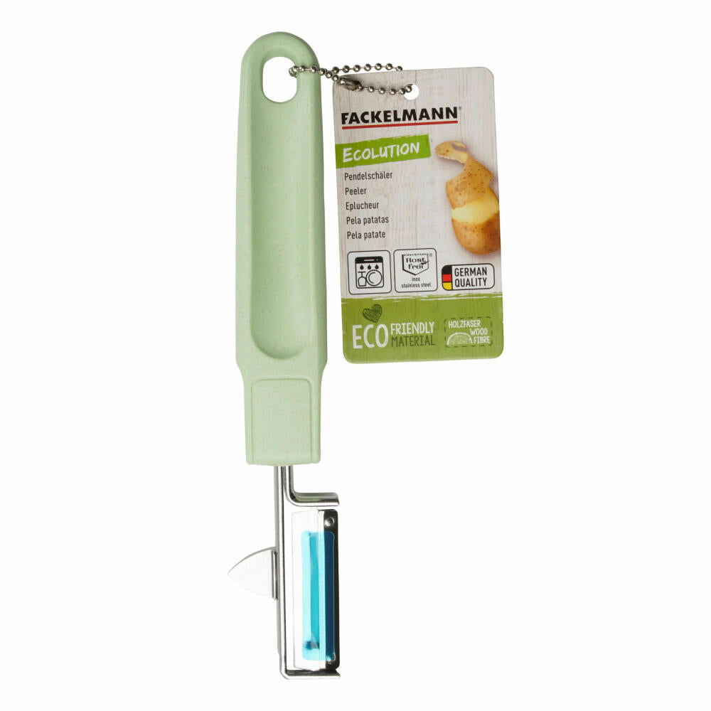 Fackelmann Ecolution pendulum peeler, vegetable peeler, material mix, mint green, 19 cm, 33072