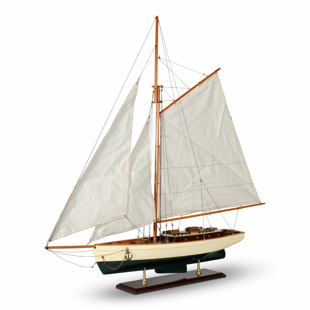 Authentic Models Ship Model 1930s Classic Yacht Large, Sailing Ship, Decoration, Wood / Cotton, AS135