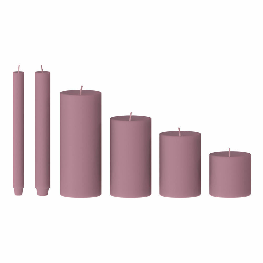 Engels Kerzen Original Stumpen Cast, pillar candle, stump candle, paraffin, Erika, Ø 8 cm, H 8 cm, 62008080431