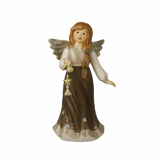 Goebel Angel Figurine Sparkling Christmas Star, Stoneware, Walnut, 26 cm, 41687661