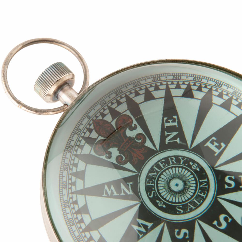 Authentic Models Pocket Watch Eye of Time Silver, Watch, Decorative Object, Brass / Glass, SC063