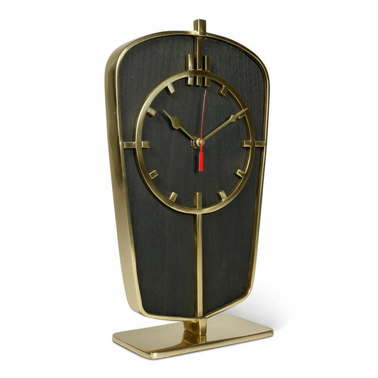 Authentic Models Art Deco Desk Clock Gold, Desk Clock, Clock, Decoration, Aluminum / Mango Wood, SC069G