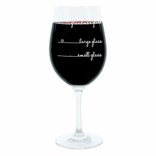 Leonardo Weinglas XL, Grandmas Glass Handwriting, Geschenk Stimmungsglas mit lustiger Gravur, Mood Wein Glas, 610ml