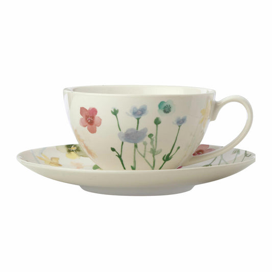 Maxwell &amp; Williams Cup with Saucer Wildwood, Coffee Cup, Tea Cup, Porcelain, Colorful, 400 ml, II0071