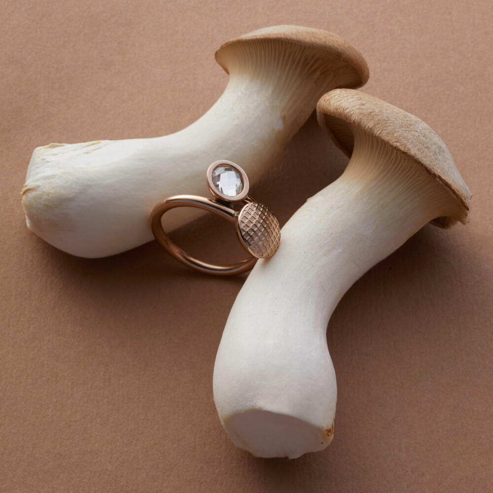 Leonardo Jewels Ring Delicato, finger ring, fashion jewelry, size 18, stainless steel IP rose gold, glass stone, 018363